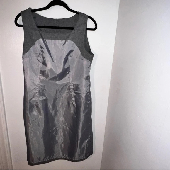 Claudio Nucci,11/12,sleeveless gray tweed print lined rear zip/vent sheath dress - Picture 9 of 12